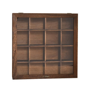 Dustproof Wooden Desktop Storage Box Multi-grid Jewelry Storage Box Glass Display Cabinet Solid Wood Tea Set Cabinet Tea Stand