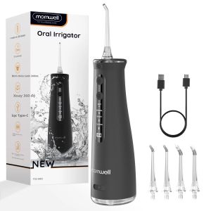Máy Tăm Nước Mornwell F32 Sonic 260ML Làm Trắng Răng Tại Nhà Có Pin Sạc Vòi Phun Nước Điện Dành Cho Người Lớn