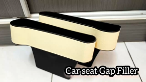 Car Seat Gap Organizer PU Leather Cup Drink Holder Storage Box | Gap Filler Organiser Kereta Side Pocket Universal 车座位收纳盒