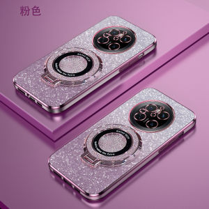 Huawei Mate70 Pro+ Gradient Color Magnetic Absorption Soft Shell Transparent Protective Case with Stand Luxury Minimalist Style