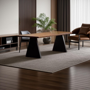 Creative Rectangle Solid Wood Dining Table Designer Vintage Style Home Use Tea Table Workstation for 6 People