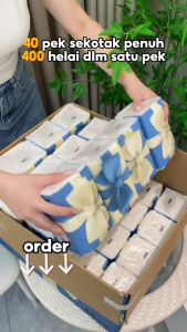 【60 Packs】Botare Air-Cushion Deluxe Comfort Thick Tissue Paper 4-Ply 400 Sheets Facial Tissue
