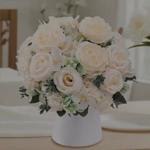 Artificial Flowers 7 Fork Silk Rose Peony Hydrangea Festival Wreath Decor Wedding Wreath Home Room Table DIY Craft Accessories