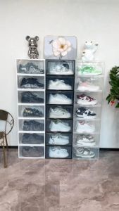 กล่องรองเท้าฝาข้าง Clear Color กล่องไซส์ใหญ่ แบบฝาข้าง กล่องเก็บของอเนกประสงค์ ฝาเปิด-ปิด วางซ้อนต่อกันได้