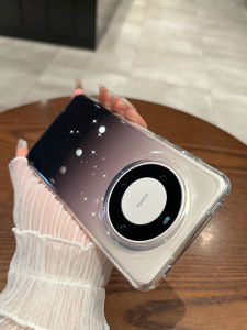 Sparkling Gradient Black Glitter Silicone Phone Case for Huawei Mate60 pro plus Lightweight Transparent Simple Anti-Fall Fashion Popular