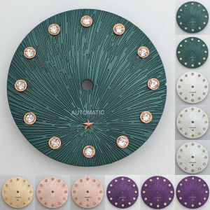 NH 24.5mm Star Watch Dial Green Purple Pink Mother Pearl Dial Gold Rose Gold Diamond Index Fit 31mm NH05 Lady Watch accessories
