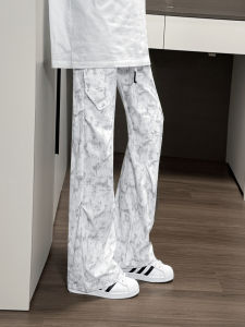 LIUBU | Mens American Tie Dye Thin Breathable Ice Silk Work Pants