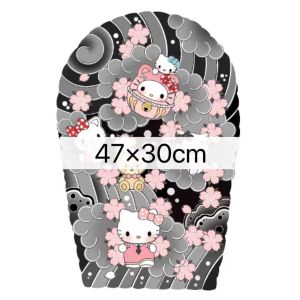 Japanese-Style Hello Kitty Color All-Inclusive Flower Arm Tattoo Sticker Male Waterproof and Durable Female Simulation Cute Cartoon Stickers Abrasion Resistant
