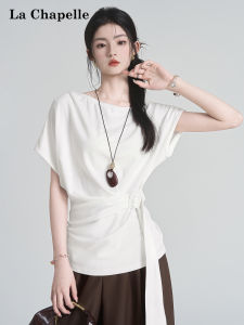 La Chapelle | Off-Shoulder Tie-Waist Short Sleeve T-Shirt