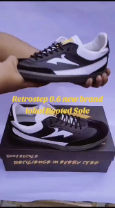 Sepatu Pria Wanita Sneakers Retro Step Rooted Sole 100% Kulit Pu Hitam Putih 39-40-41-42-43