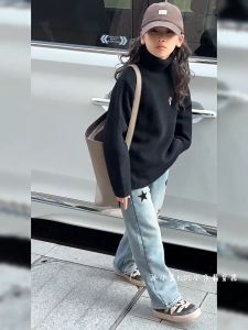 Baggy Jeans for Girls Y2K Trendy Stretch High Waist Denim Maong Pants Loose Wide-leg Pants for Kids Girl 7-16yrs