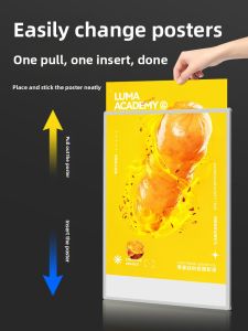 Ultra-Thin LED Glass Light Box Wall-Mounted Menu Display Frame for Restaurant BBQ Milk Tea Beauty Salon Noodle Restaurant