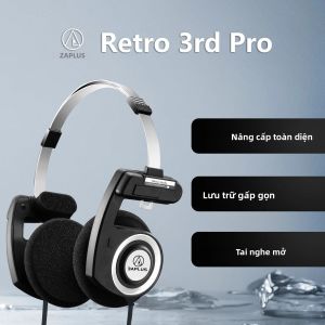 Tai Nghe Có Dây Hellodigi Retro 3 Pro 40mm Driver Unit Tai Nghe Mở Lưng HiFi Có Cáp Và Micrô Có Thể Thay Thế MMCX