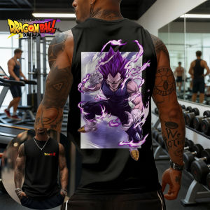 Bandai | Dragon Ball Z Vegeta Sports Vest Super Saiyan Sleeveless T-Shirt Spring and Summer Mens Vest Casual Sports Fitness Outdoor Top