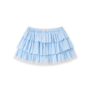 Low Waist Three-tier Lace Hem Mini Skirt