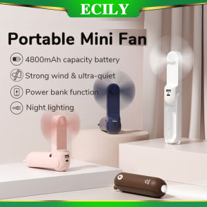 Ecily treo cổ người hâm mộ mini gấp tiện lợi quạt nhỏ USB câm sạc dự phòng tay cầm xách tay Máy tính để bàn đa năng Sạc Fan