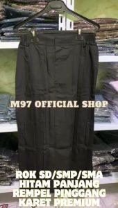 Rok Hitam Sekolah SD SMP SMA Panjang Rempel Lipit Premium - Rok Sekolah SD SMP SMA Hitam Panjang