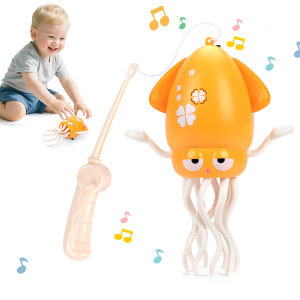 Electric Dancing Octopus Toy Crawling Automatic Obstacle Avoidance Squid with LED Lights & Music Tummy Time Toys for Kids Gifts