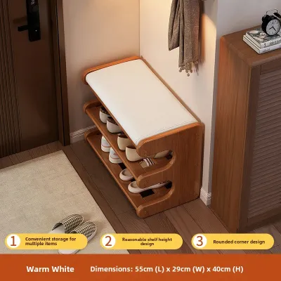 CHUJUN | Storage Shoe Bench Black Small Space Entryway Shoe Rack