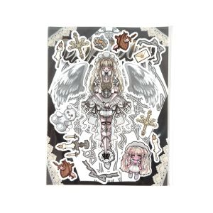 1/3PCS Cartoon Dark Style Sweet Cool Angel Doll Girl Character Stickers Handbook Notebook Diary DIY Decorative Stickers