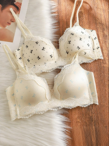 Gathering Push-up Sweet Bra