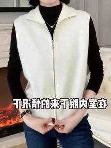 Comfortable Pure Color Zipper Vest Layering Warm Fashionable Simple Design Cashmere Vest Jacket Korean Style Commute Fashion