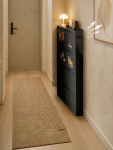 Space-saving Narrow Thin Steel Entryway Shoe Cabinet