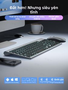 EPOOSUO | Glowing Silent Wireless Bluetooth Keyboard and Mouse Set