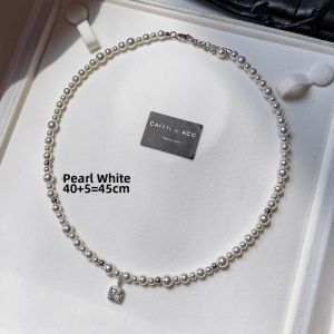 CAFFTI | White Pearl Cubic Zirconia Pendant Necklace