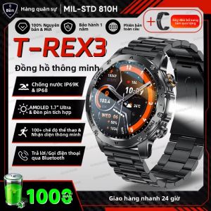 Đồng Hồ Thông Minh Quân Sự T-Rex 2025 Pin 1000mAh Chống Nước IP69K GPS Đèn LED Màn Hình HD Dành Cho Người Thám Hiểm Ngoài Trời