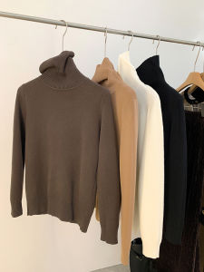 AMILUCK | Slim Fit Knitted Base Shirt Womens Half High Collar Inner Wear Top Fashionable Warm Black Ribbed Korean Style Commute Style