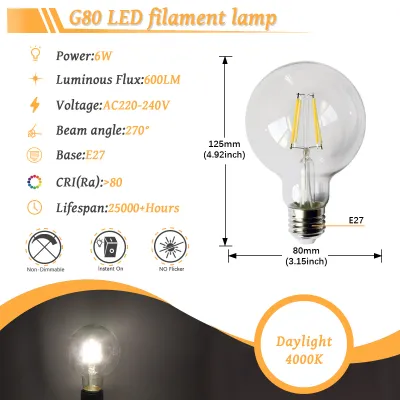 2PCS Retro Edison Light Bulb E27 E14 B22 220V A60 G45 ST64 G80 G95 G125 Filament Vintage Ampoule Incandescent Bulb Edison Lamp