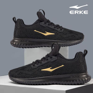 Erke | Fleece-lined Black Comfortable Soft Sole Mens Sports Shoes