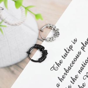 Anting Tindik Circle Ear Studs Punk Hip Hop Dragon Pattern / 2 Warna