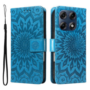 Leather Wallet Flip Case for Motorola Moto Edge 60 70 X70 Air G86 G56 G06 G67 Pro Fusion Power | Mandala Embossed Design