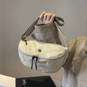 Lightweight Waterproof Nylon Saddle Bag Womens Crossbody Bag Sweet Sport Style Chest Bag Fashion Single Shoulder Saddle Bag