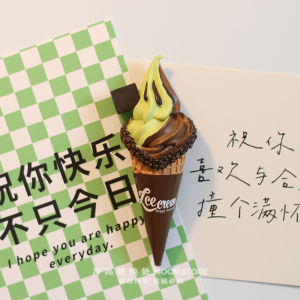 Moon Exchange Office Cute Ice Cream Refrigerator Magnet Creative Decorative Conical Iron Stone Fruit Pattern Home Decor