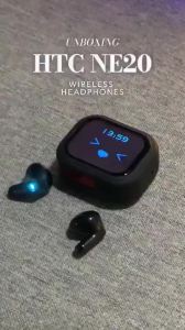 HTC | [Ultra HD Screen] HTC NE20 HIFI Bluetooth V6 TWS Wireless Sports Earbuds with AI Translator Noise-Canceling Mic On-Ear Design