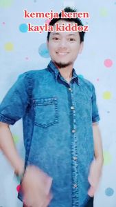 Kemeja Lengan Pendek Pria Dewasa Jeans Denim Terbaru Model Kekinian Kayla Kiddoz