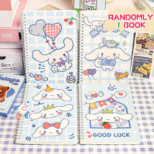 🔥chageey👍 Random 1 Book 60 Pages Cute Sanrio Cinnamoroll & Kuromi Spiral Notebook A5 Loose-Leaf Notebook Kawaii Aesthetic Diary Lightweight School Supplies Stationery Gift
