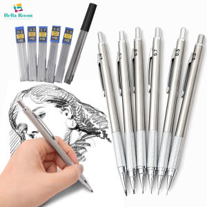 1/2ชิ้นดินสอกด0.3 0.5 0.7 0.9 1.3 2.0มม. ชุดดินสอโลหะอัตโนมัติไส้ดินสอสำนักงานการเขียนในห้องเรียนสัตว์พร้อมที่ระบายสีศิลปะ