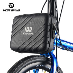 West Biking | WEST BIKING Hard Shell Bicycle Front Bag Waterproof Bike Frame Hanging Bag Portable Multifunctional Folding Cycling Accessories