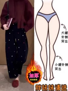 Quần Ống Rộng Nhung Kẻ Dày Cho Nữ Mùa Thu Đông Phong Cách Mới Quần Harajuku Phong Cách Hip Hop Dáng Quả Lê Cỡ Lớn