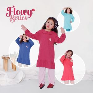 Setelan Lengan Panjang Anak Perempuan Muslim Harian 1 - 6 Tahun Original Cutekids Flowy Cewek