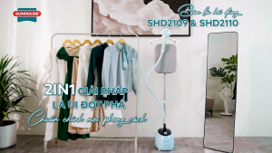 Bàn Là Hơi Đứng Sunhouse SHD2110 - 1800W Thiết Kế Ủi Treo Ủi Nằm 2in1 Bảo Hành 12 Tháng