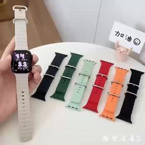 สายนาฬิกา smart watch  UT  สีพื้นเรียบ ใช้ได้กับ Smart Watch10 9 8 7 se ultra 6 5 4 3 2  ขนาด 44 40 45 41 46 49มม.สายสําหรับแอปเปิ้ลวอช