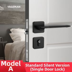 YAGEMAN | Leather Wrapped Silent Magnetic Door Lock Set