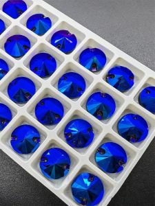 14mm round Glass Sewing Rhinestones Fluorescent Mocha Satellite Stones for Dance Costume Performance DIY Adhesive Rhinestones