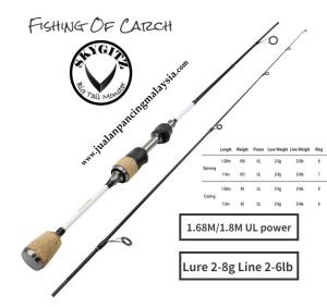SKYGITZ MALAYSIA Fishing of Catch Fishing Rods Carbon Ultra Light Super Soft Solid Tip 2-8g Spinning Casting Fishing Rod