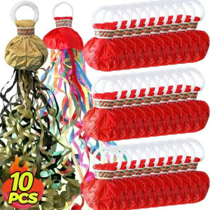 10Pcs Hand-thrown Ribbons Wedding Decoration Kids Birthday Party Colorful Paper Confetti Stage Magic Props Favors